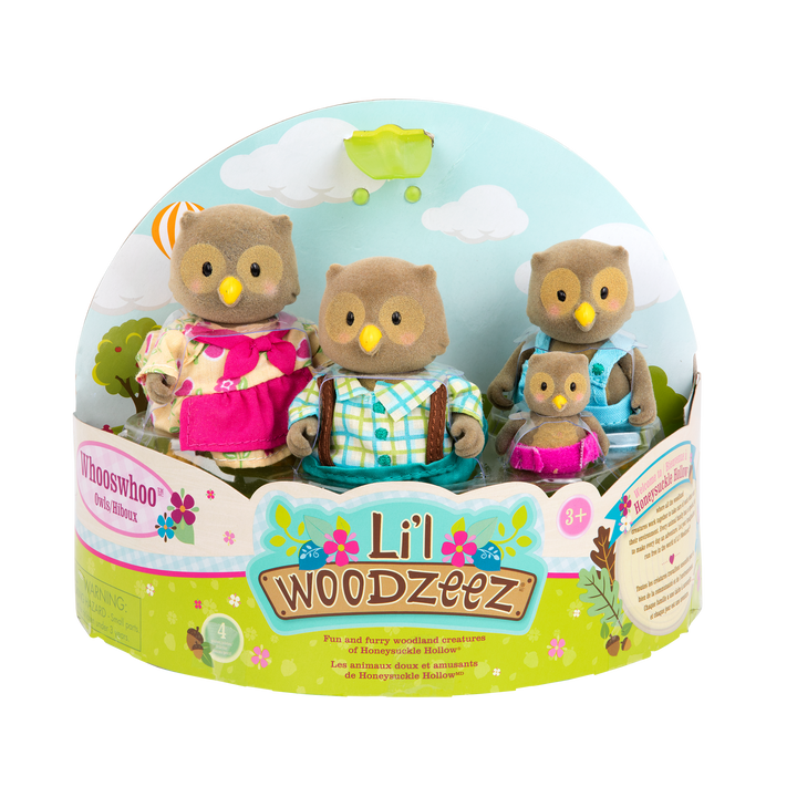 Miniature owl figurine set with storybook