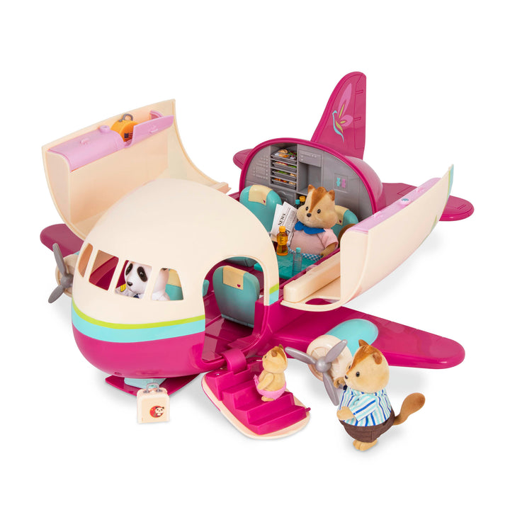 Toy airplane with animal figurines