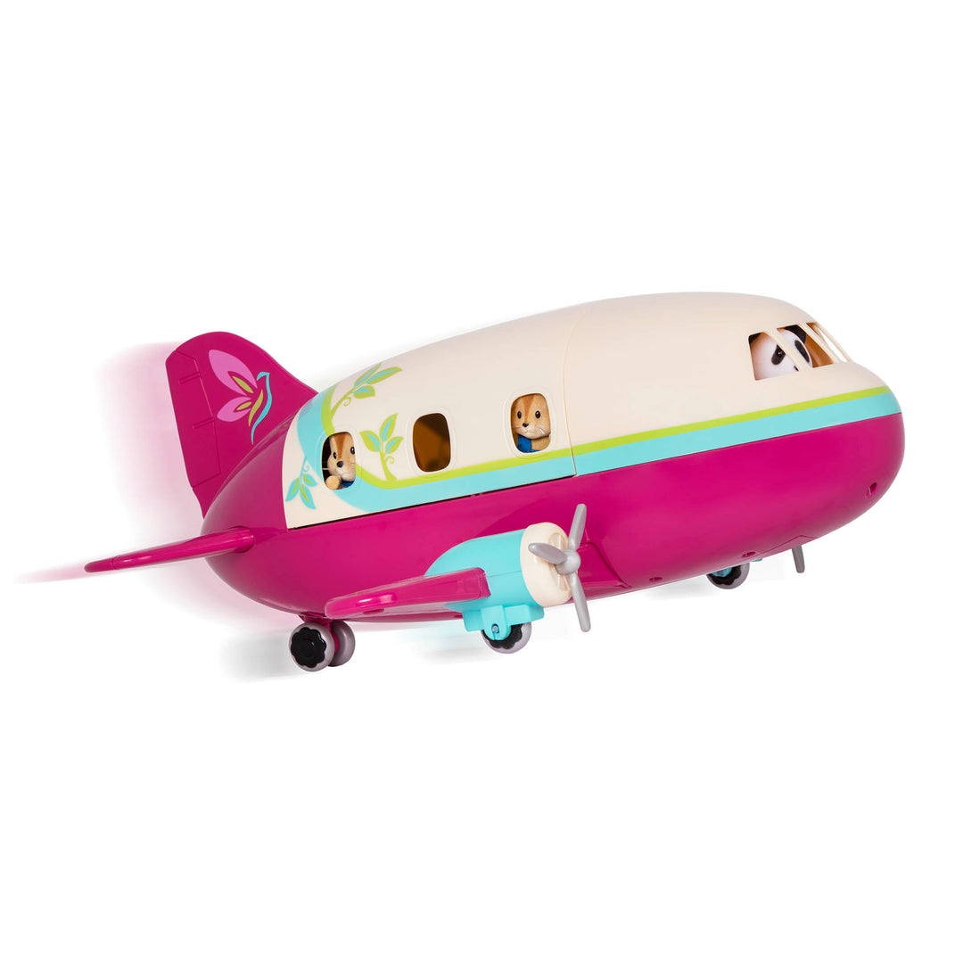 Toy airplane with animal figurines