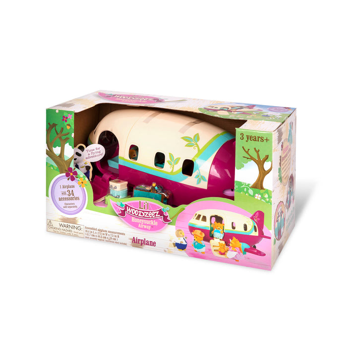 Toy airplane with animal figurines