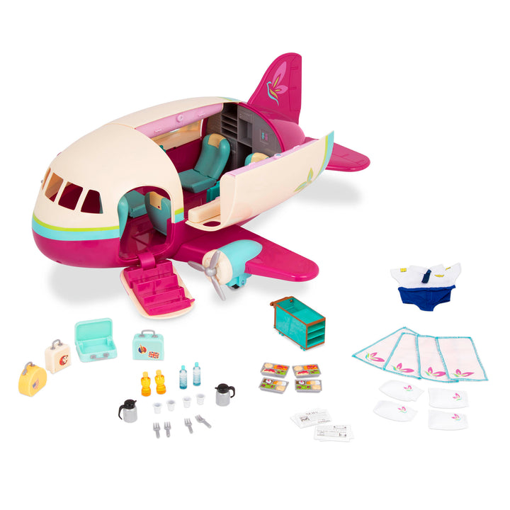 Toy airplane with animal figurines
