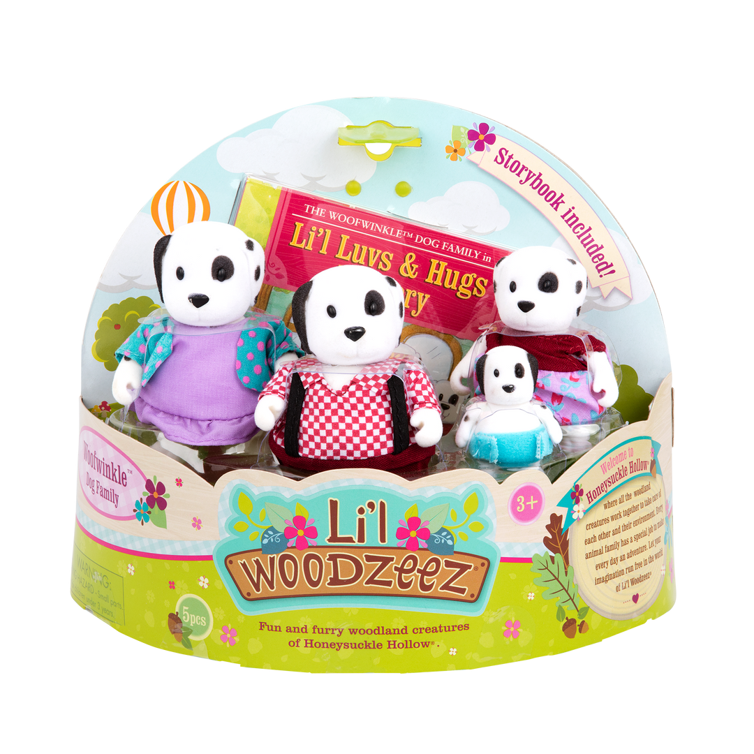 Miniature dog figurine set with storybook