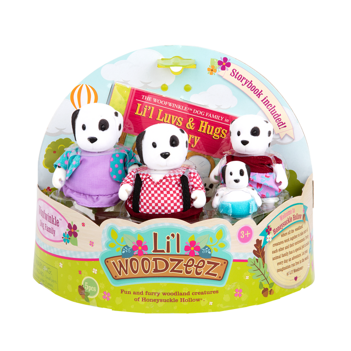 Miniature dog figurine set with storybook