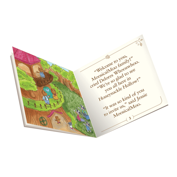 Miniature cow figurine set with storybook
