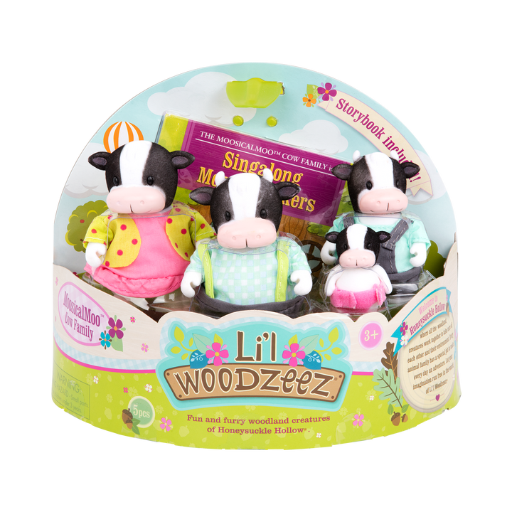 Miniature cow figurine set with storybook