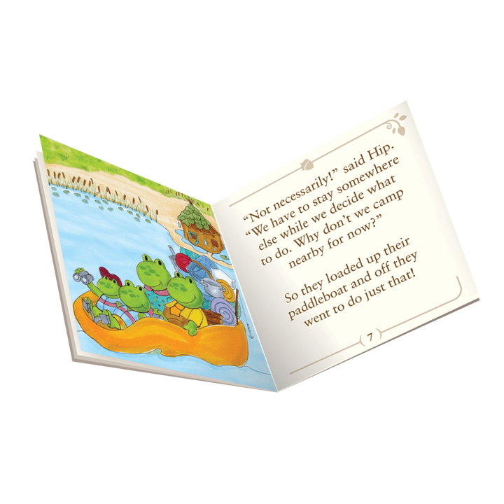 Miniature frog figurine set with storybook
