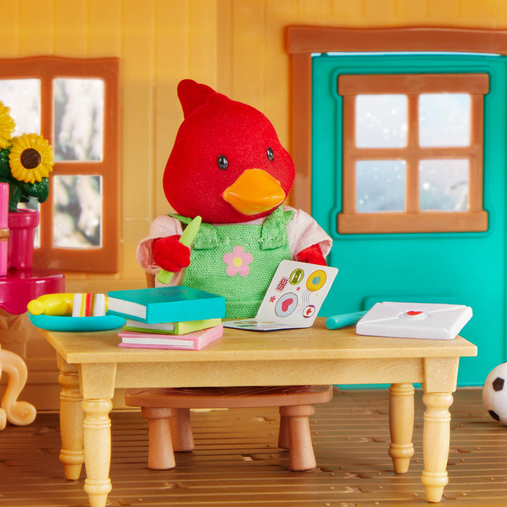 Miniature cardinal figurine set with storybook