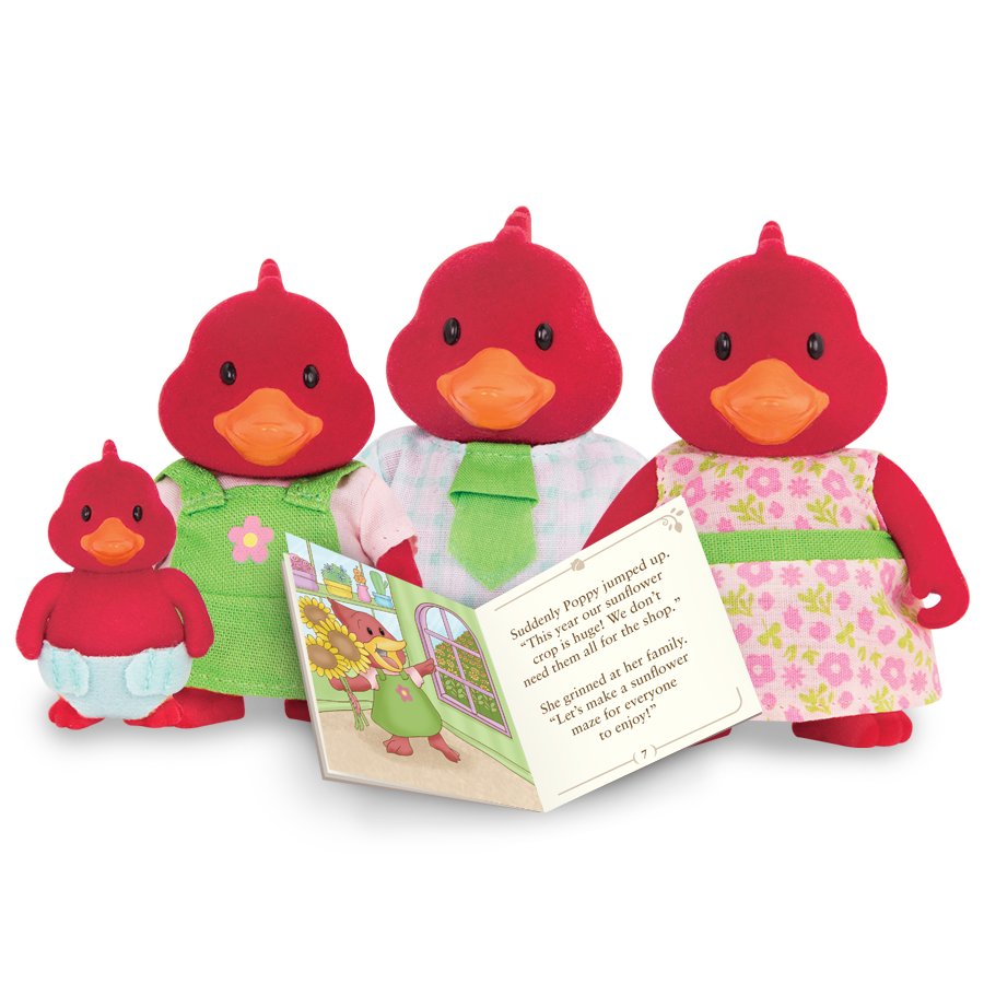 Miniature cardinal figurine set with storybook