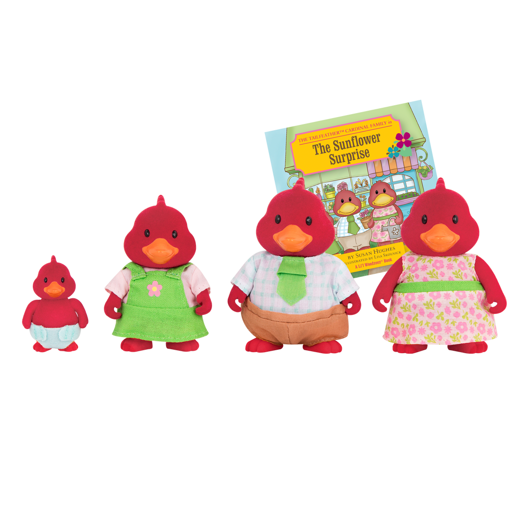 Miniature cardinal figurine set with storybook