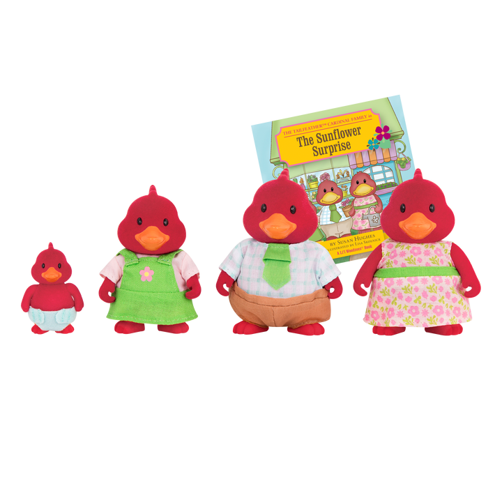 Miniature cardinal figurine set with storybook