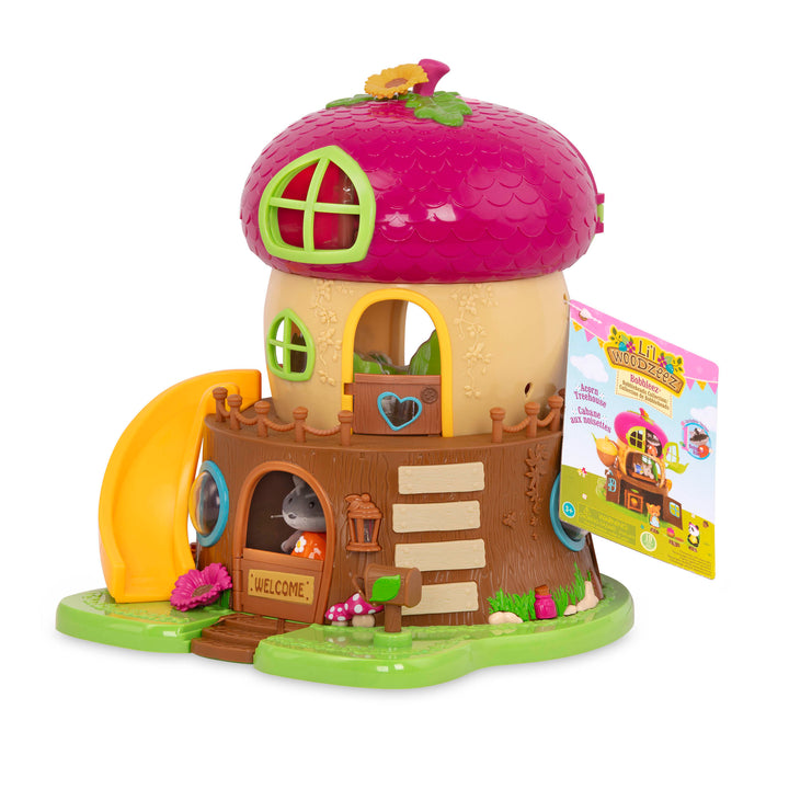 Acorn treehouse playset with animal figurines