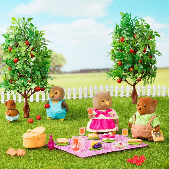 Miniature owl figurine set with storybook