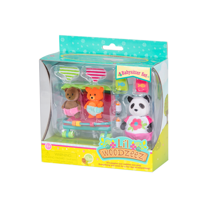 Babysitter playset with panda and baby animal figurines