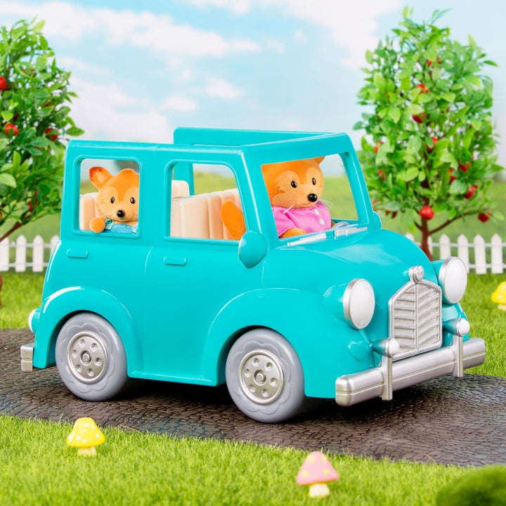 Miniature fox figurine set with storybook