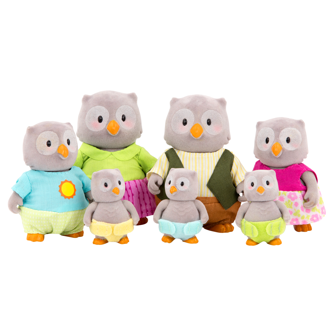 Miniature owl figurine set
