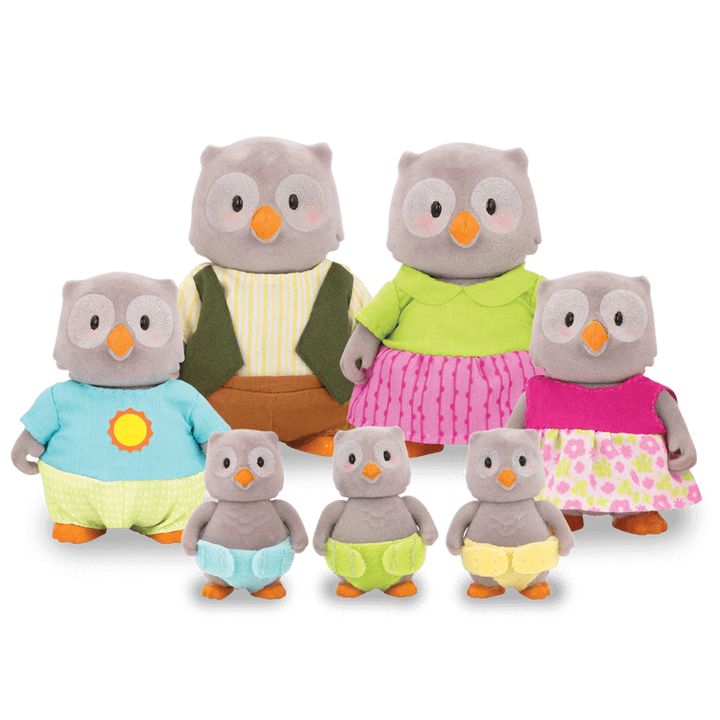 Miniature owl figurine set