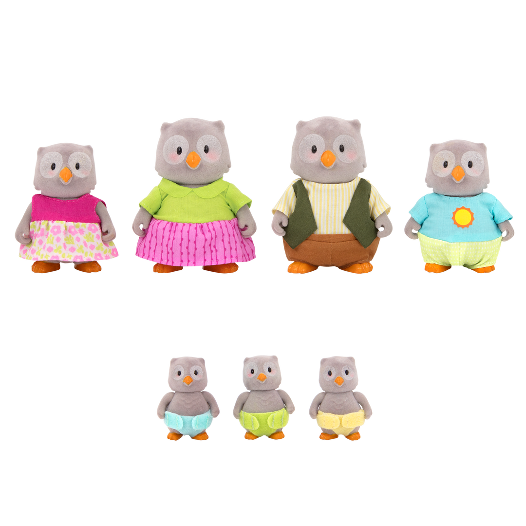 Miniature owl figurine set