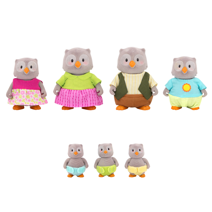 Miniature owl figurine set