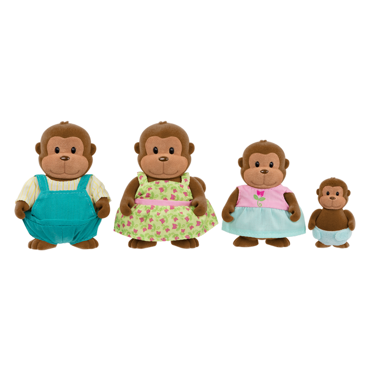 Miniature monkey figurine set with storybook