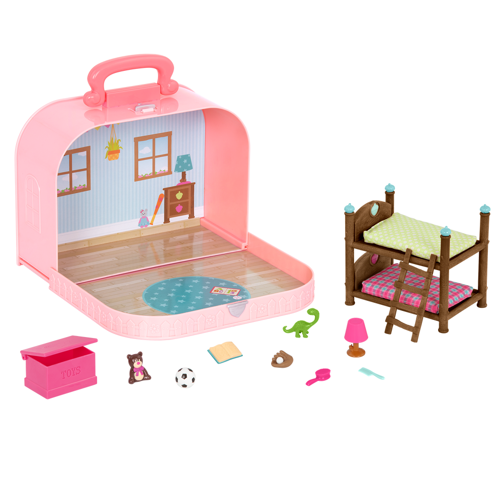 Bunkbed playset in carry case