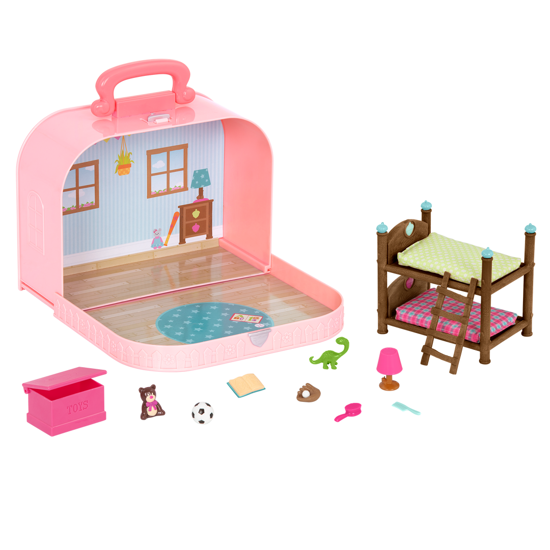 Bunkbed playset in carry case
