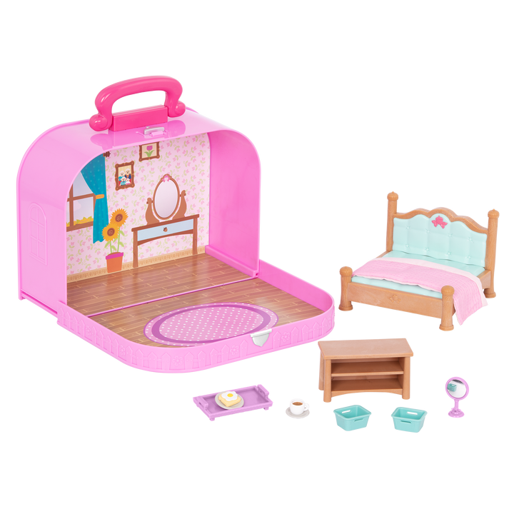 Bedroom playset in carry case