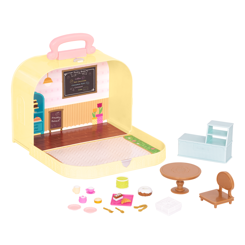 Pastry shop playset in carry case