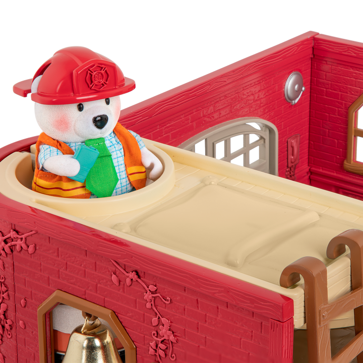 Fire department playset with fire engine