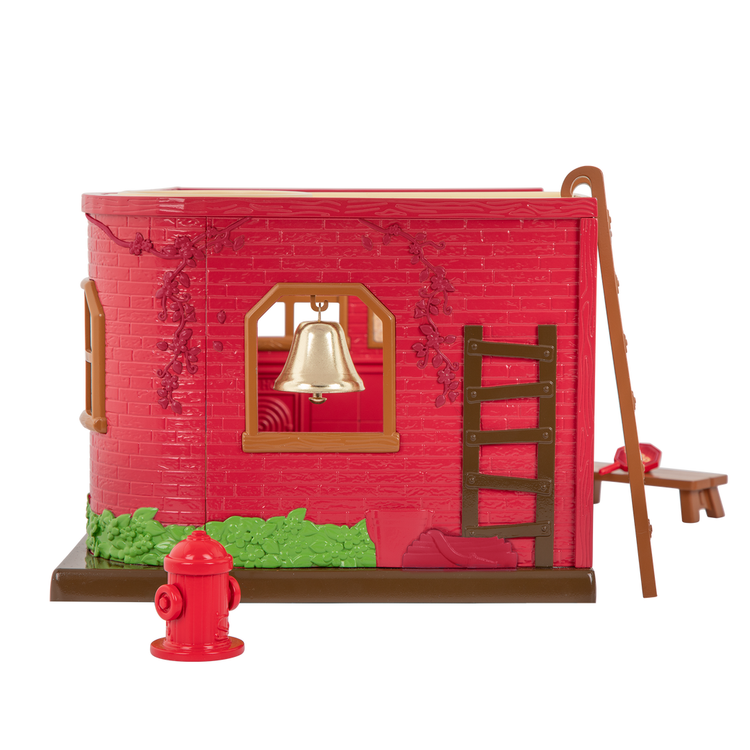 Fire department playset with fire engine