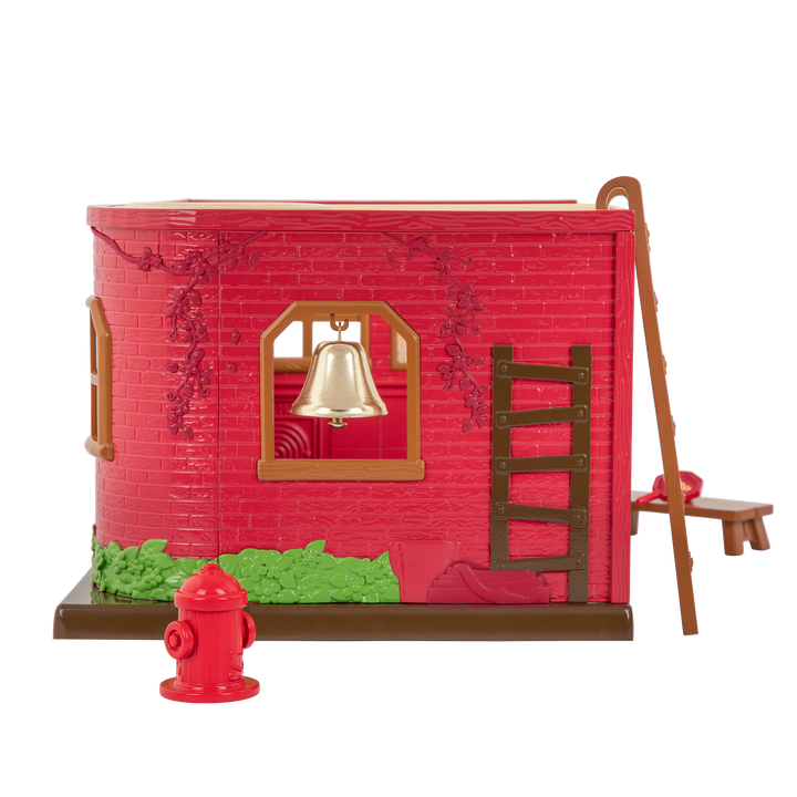 Fire department playset with fire engine