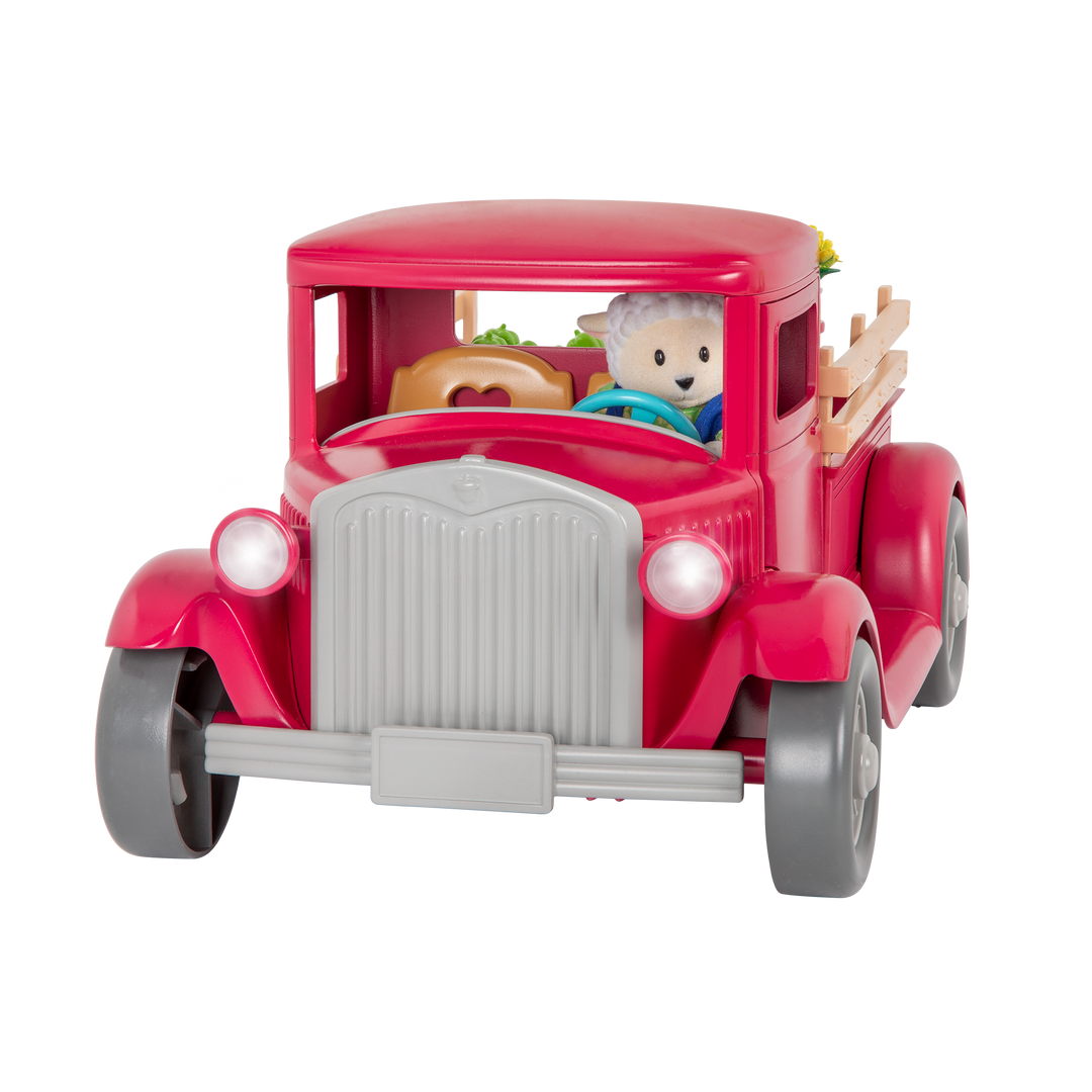 Toy truck with with food and market stand