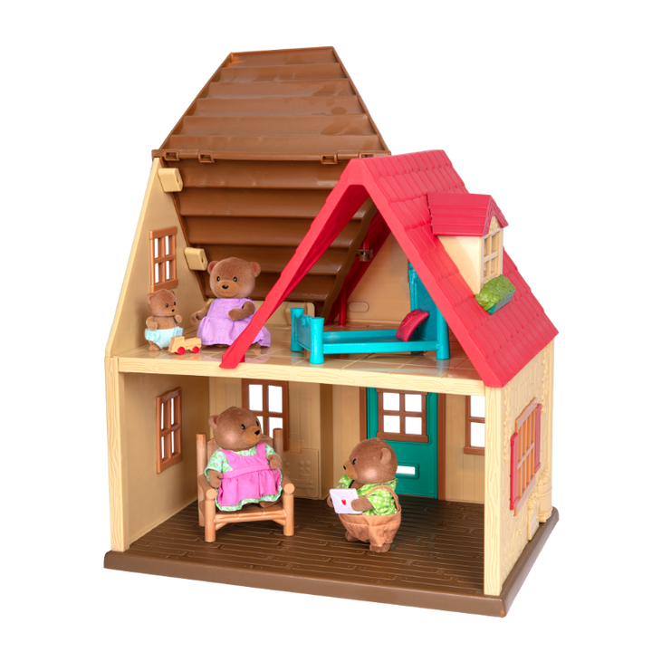 Country house playset with bear figurine
