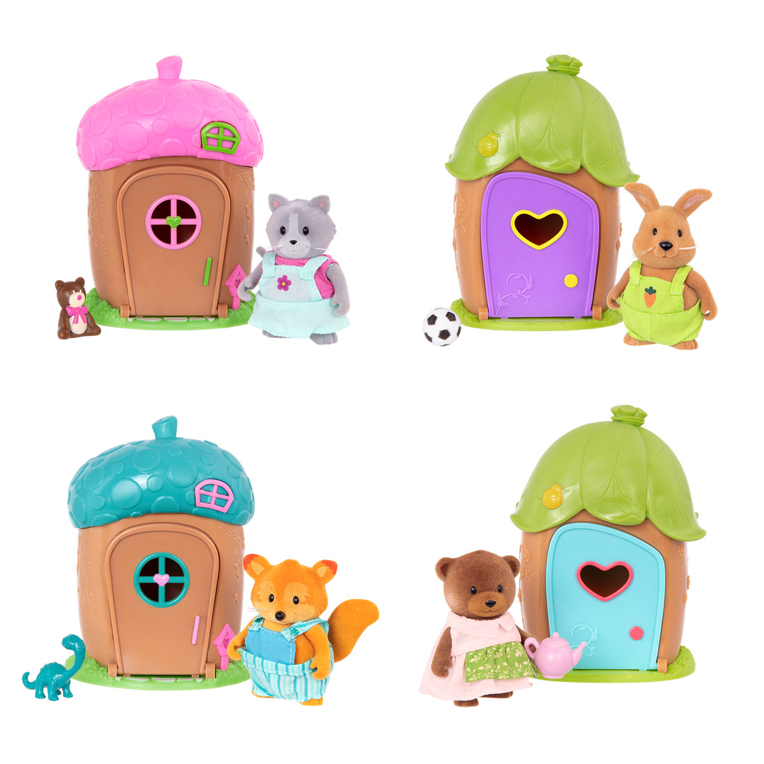 Animal characters and mini acorn houses